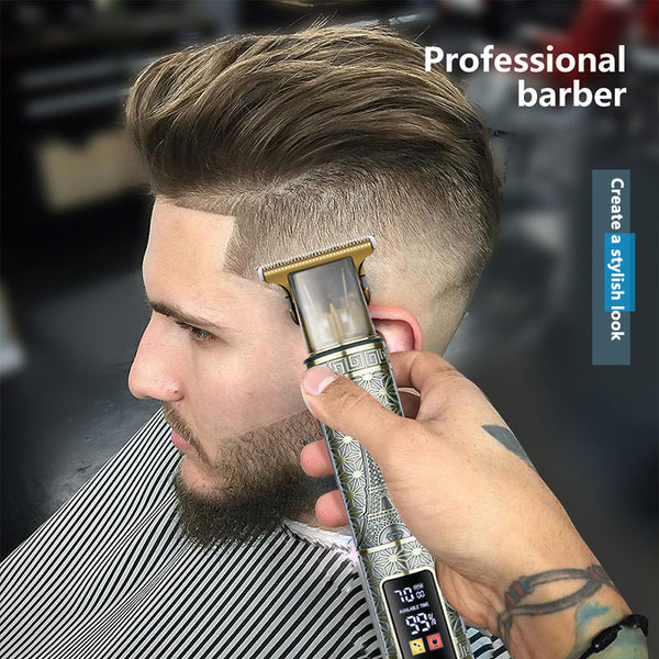 Elosung Professional Dragon Design Hair Trimmer Digital Display Cordless With Guards And Usb Charging Clippers & Trimmers