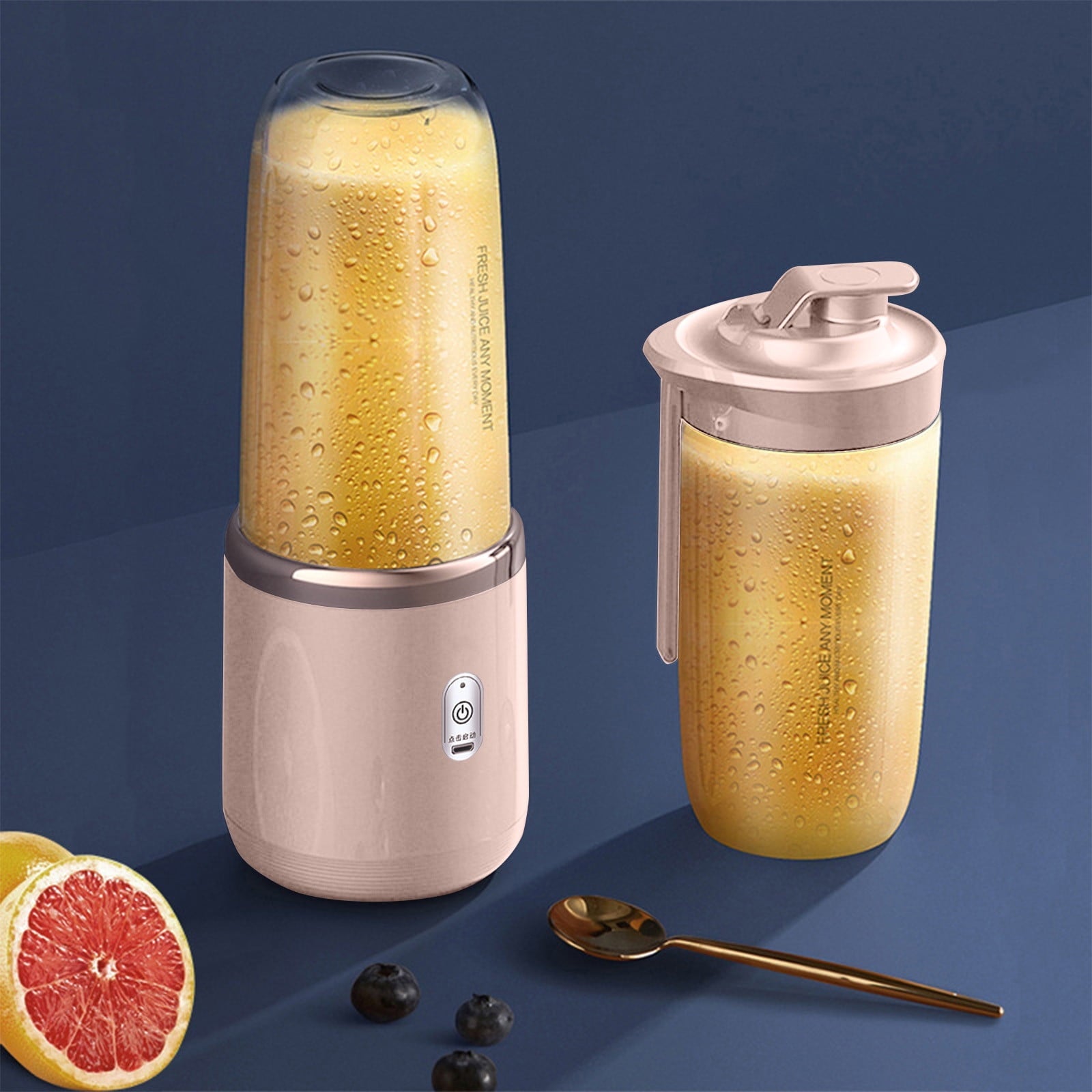 Elsoung 1 X Usb Pink Rechargeable Juicer Cupportable Blender For Smoothies And Juices Powerful & Compact Handheld Blenders