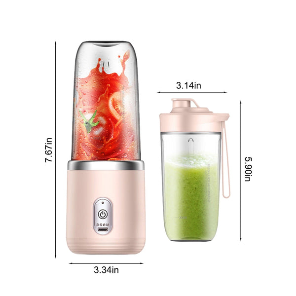 Elsoung 1 X Usb Pink Rechargeable Juicer Cupportable Blender For Smoothies And Juices Powerful & Compact Handheld Blenders