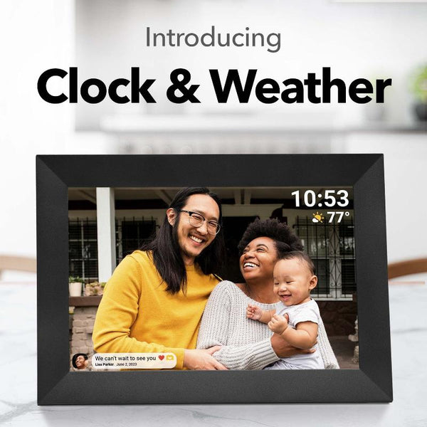 Elsoung Black 16Gb Storage 10 Inch Wifi Digital Photo Frame | Hd Display + Remote Photo/Video Sharing Via App Digital Photo Frames