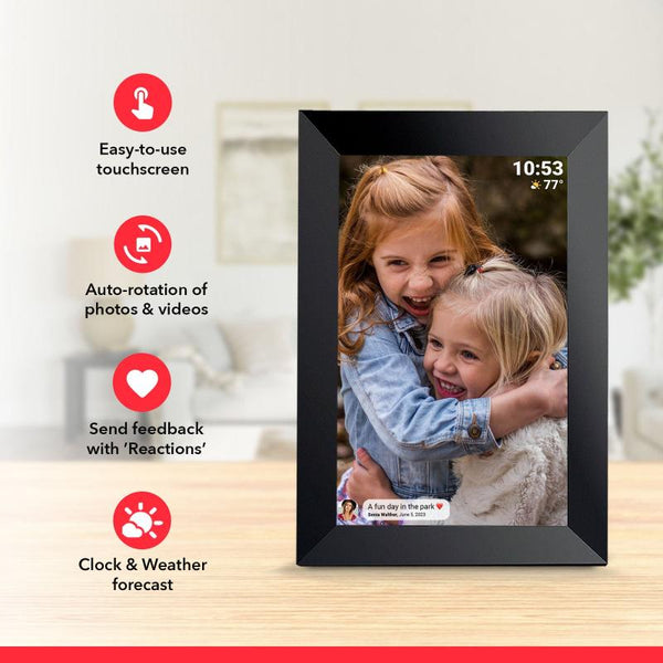 Elsoung Black 16Gb Storage 10 Inch Wifi Digital Photo Frame | Hd Display + Remote Photo/Video Sharing Via App Digital Photo Frames