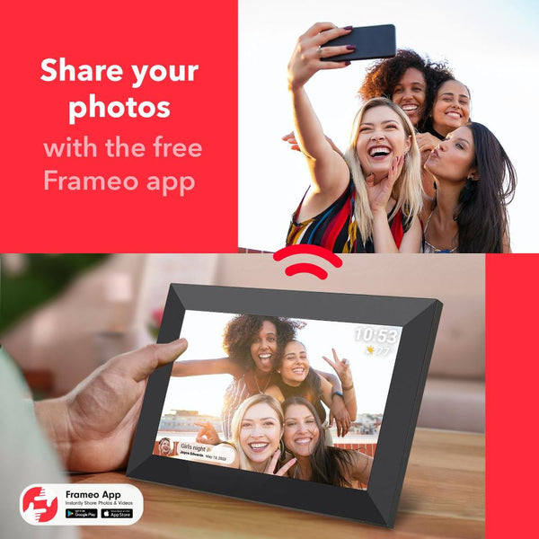 Elsoung White 16Gb Storage 10 Inch Wifi Digital Photo Frame | Hd Display + Remote Video Sharing Via App Digital Photo Frames