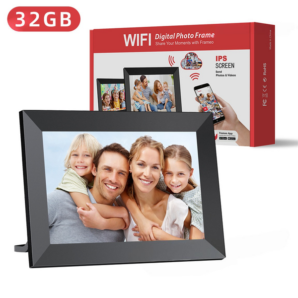 Elsoung Black 32Gb Storage 10 Inch Wifi Digital Photo Frame | Hd Display + Remote Photo/Video Sharing Via App Digital Photo Frames