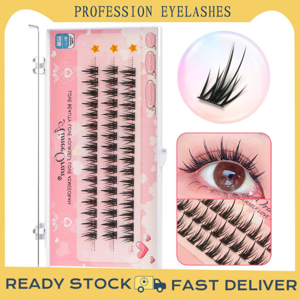 Elsoung 6 Set Different Sizes Natural Segment Cluster Eyelashes Ultra Thin Invisible Band Perfect For Beginners Diy Lash Extension Eyelash Tools