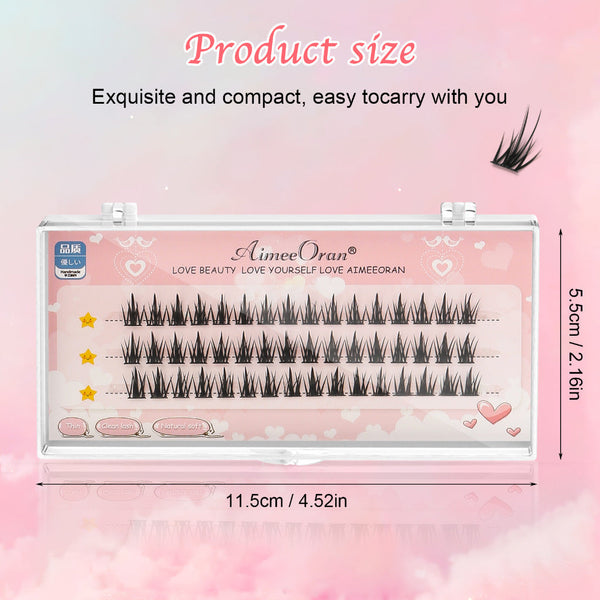 Elsoung 6 Set Different Sizes Natural Segment Cluster Eyelashes Ultra Thin Invisible Band Perfect For Beginners Diy Lash Extension Eyelash Tools