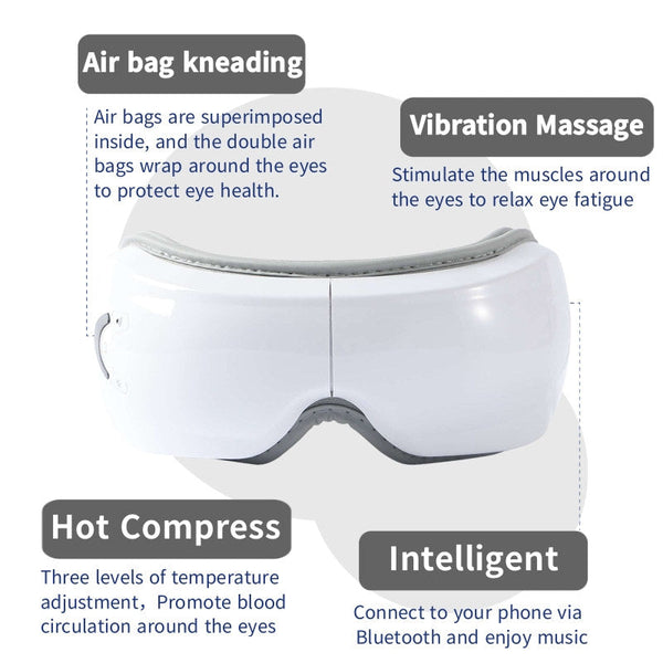 Elsoung Eye Massager With Vibration And Heat Compression Air Pressure Therapy Device For Relaxation Care Massagers