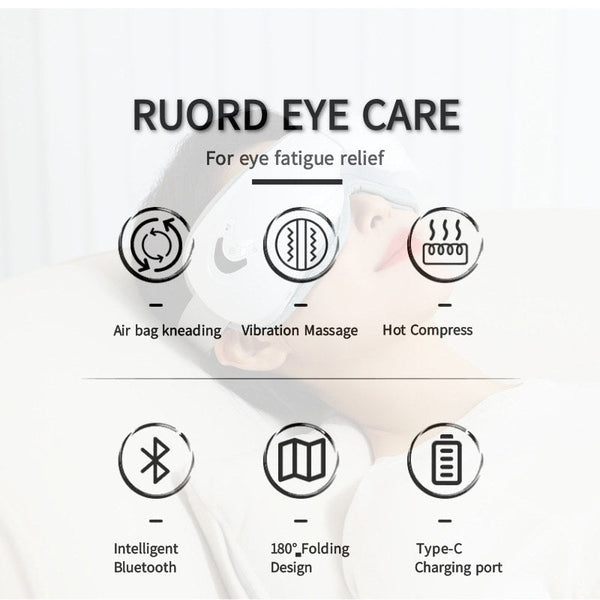 Elsoung Eye Massager With Vibration And Heat Compression Air Pressure Therapy Device For Relaxation Care Massagers