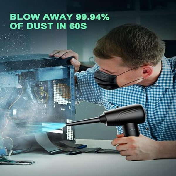 Elsoung Electric Air Duster For Cleaning Computers Keyboards Car Interiors Wireless And Portable Blower Dusters