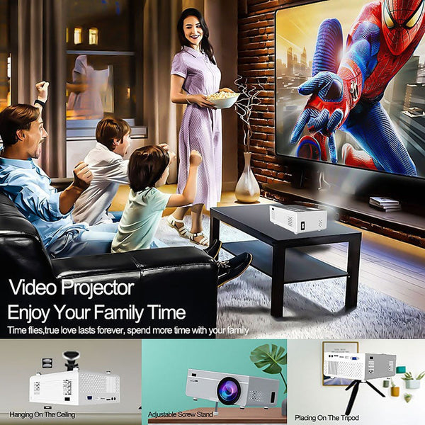 Elsoung Mini Projector With Multi Interface Connectivity For Home Theater And Business Use Fi Projectors