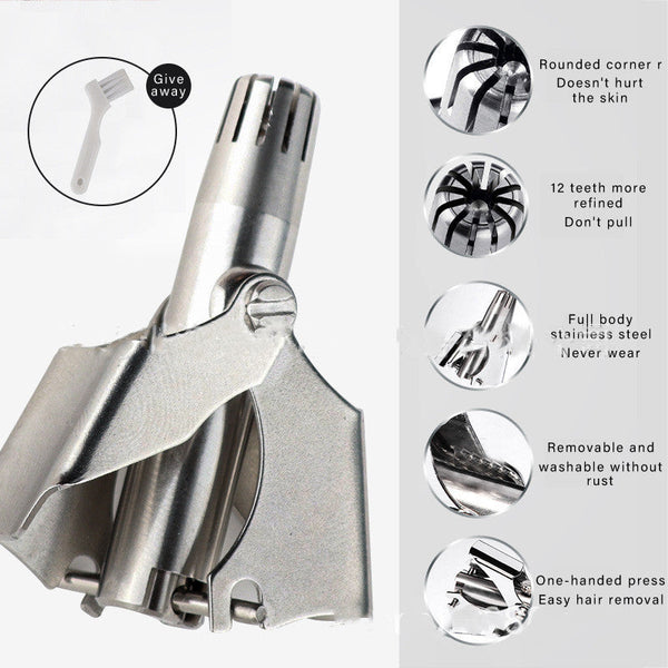 Elsoung Manual Water Wash Hair Remover | Mechanical Nose Trimmer For Gentle Precise Grooming Non Toxic Safe Daily Use Clippers & Trimmers