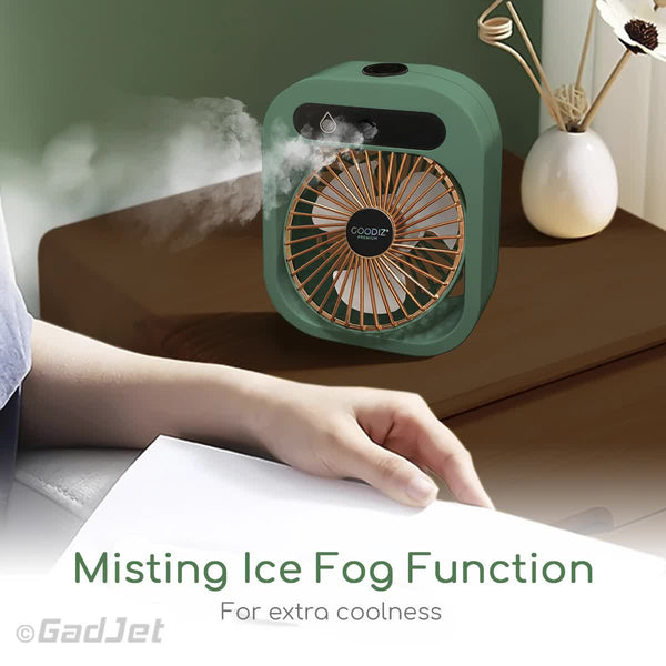 Elosung Elsoung Blue Color Usb 2 In Misting Fan & Humidifier Portable Cooling And Humidifying Solution Portable Fans