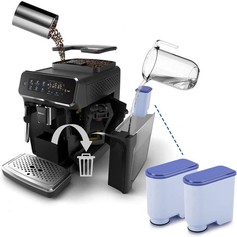 Elsoung 2Pcs Pack Coffee Machine Filter Compatible Ca6903 Activated Carbon Water Purifier High Quality Cartridge For Improved Coffee Tea & Espresso Pa