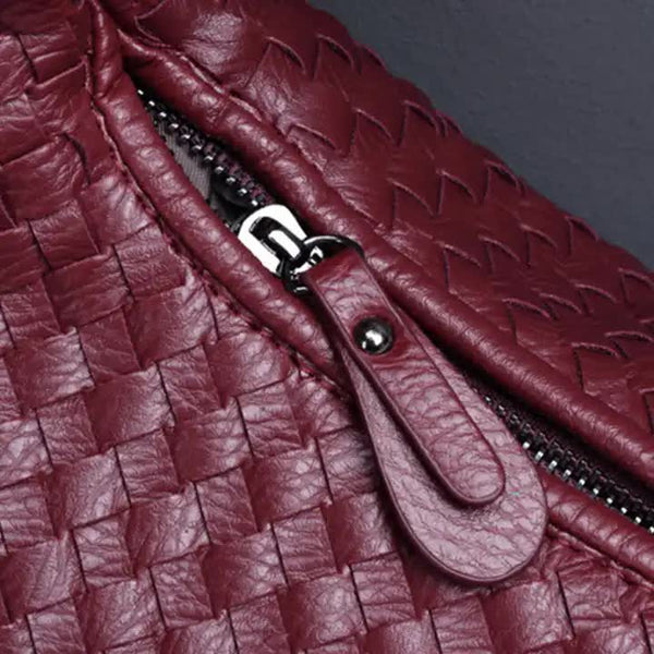 Elegant Woven Pu Leather Hobo Bag Stylish Large Capacity Shoulder Handbag For Women Women's Bags & Handbags