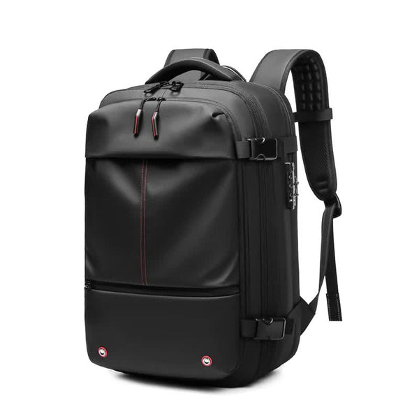 Black Expandable Waterproof Laptop Backpack Fits 17 Inch Anti Theft Design Travel Friendly Laptop Cases & Bags
