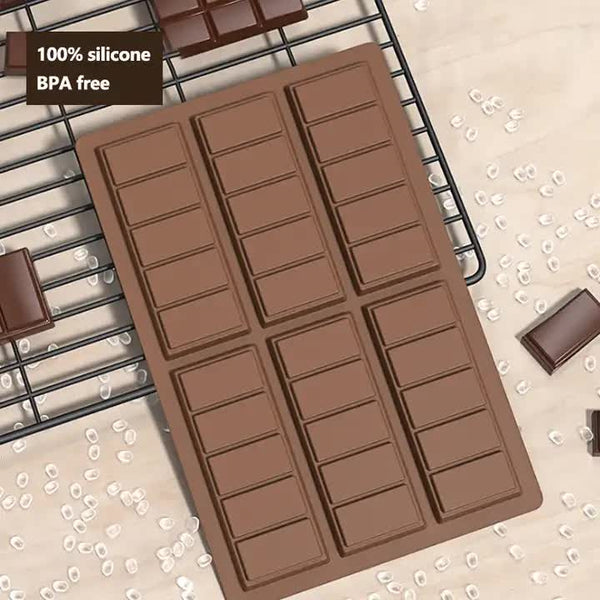 Elosung (5 Pcs) Yh913 Silicone Chocolate Bar Molds Bpa Free Non Stick Heat Resistant Baking Trays Muffin Pans & Baking Moulds