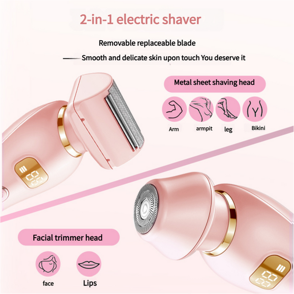 U34 Pink 2 In 1 Electric Razor For Women Multifunctional Rechargeable Hair Removal Shaver Women's Razors
