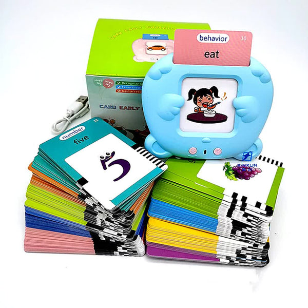 Elosung Blue Bear Shaped Early Education Card Reader Interactive Learning Toy With 510 Flashcards For Kids Educational Toys