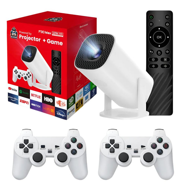 Elosung P30 Max 4K Ultra Hd Projector With 3D Gaming Includes 2 Wireless Controllers Remote Streaming Support Projectors