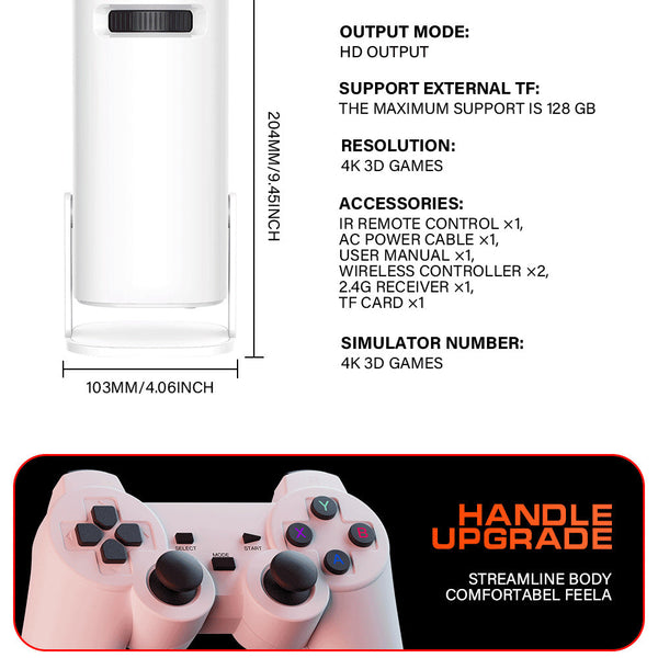 Elosung P30 Max 4K Ultra Hd Projector With 3D Gaming Includes 2 Wireless Controllers Remote Streaming Support Projectors