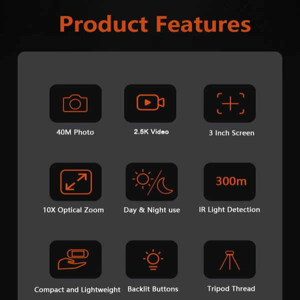 Elosung Green Digital Night Vision Binoculars 3.0'' Ips Screen 10X Optical Zoom 2.5K Video Recording Infrared For 300M Range Binoculars & Monoculars