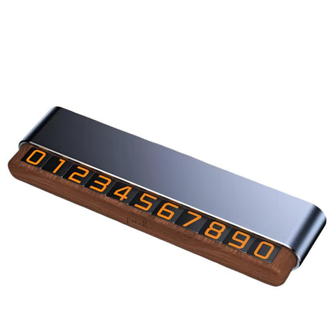 Elosung Gray Dual Number Alloy Wood Temporary Parking Card Sliding Privacy Design Includes 8 Sets Other Car Interior