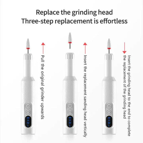 Elosung White Electric Nail Drill Machine M3 Speed Usb C Rechargeable Manicure & Pedicure Tool With 6 Ceramic Bits Electric Files & Tools