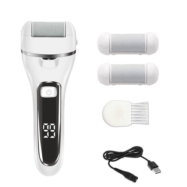 Elosung White Rechargeable Electric Foot File Callus Remover With Led Display Usb Charging Electric Files & Tools