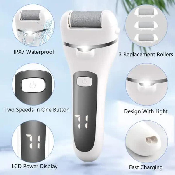 Elosung Black Rechargeable Electric Foot File Callus Remover With Led Display Usb Charging Electric Files & Tools