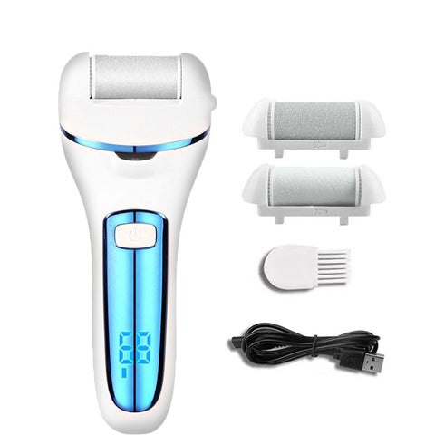 Elosung Blue Rechargeable Electric Foot File Callus Remover With Led Display Usb Charging Electric Files & Tools