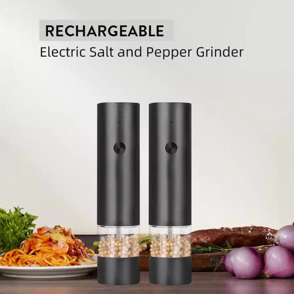 Elosung Rechargeable Electric Salt Pepper Grinder Set (Includes Two Grinders) Ceramic Grinding Core With Usb Charging Salt & Pepper