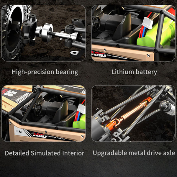 Elosung Rock Antelope Rc Car 2.4Ghz Simulation Off Road Climbing Vehicle With Rechargeable Battery (Red) Rc Model Vehicles