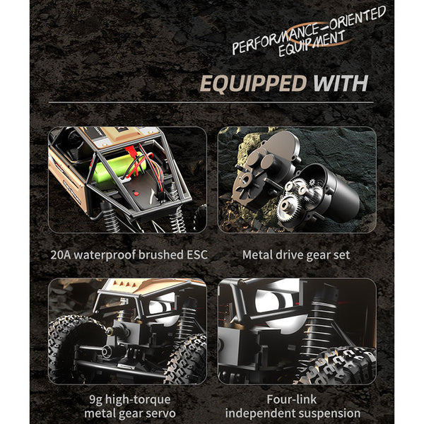 Elosung Rock Antelope Rc Car 2.4Ghz Simulation Off Road Climbing Vehicle With Rechargeable Battery (Red) Rc Model Vehicles