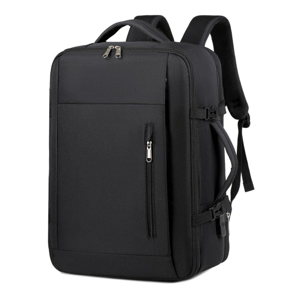 Black Expandable Backpack With Usb Port Multi Functional Outdoor Commuter & Laptop Bag Laptop Cases & Bags