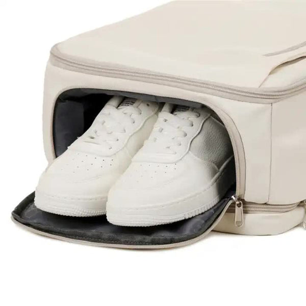 Elosung Off White Expandable Backpack With Usb Port Multi Functional Outdoor Commuter Laptop Bag Laptop Cases & Bags