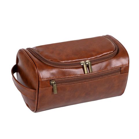 Elosung Brown Large Capacity Travel Toiletry Bag Portable Waterproof Makeup Organizer For Business And Vacation Makeup Bags & Cases