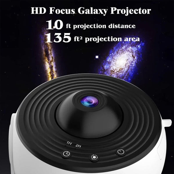 Elosung High Definition Focusable Starry Galaxy Projector Lamp Creative Bedroom Mood Light With 13 Film Slides (Black) Lamps
