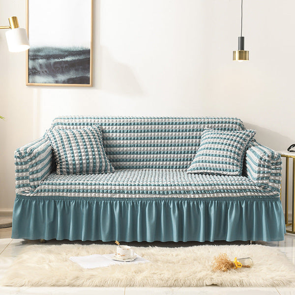 Elosung Elastic Sofa Cover Dual Colour Blue (305 X 360Cm) Slipcovers