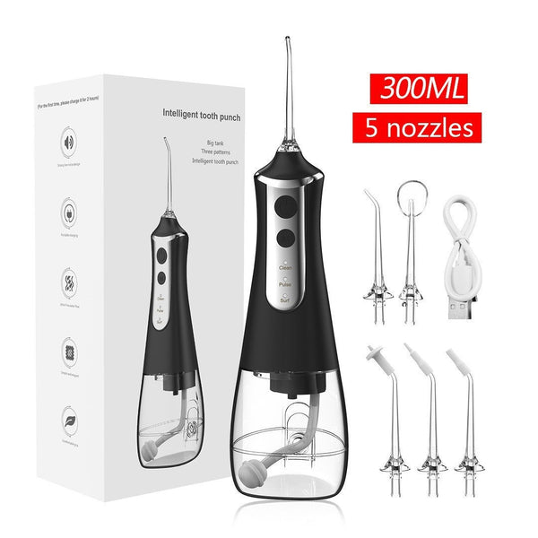 Elosung L10 Black Handheld Electric Water Flosser Rechargeable Teeth Cleaner For Use Air & Water Flossers