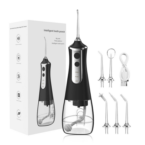 Elosung L10 Black Handheld Electric Water Flosser Rechargeable Teeth Cleaner For Use Air & Water Flossers