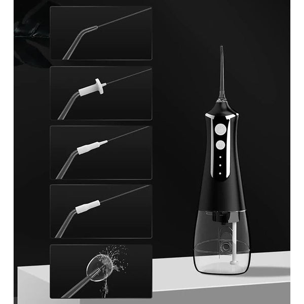 Elosung L10 Black Handheld Electric Water Flosser Rechargeable Teeth Cleaner For Use Air & Water Flossers
