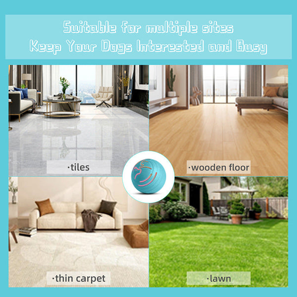 Elosung 2Pcs Blue Rechargeable Automatic Jumping Pet Toy Ball Interactive Smart Play For Dogs & Cats Dog Toys