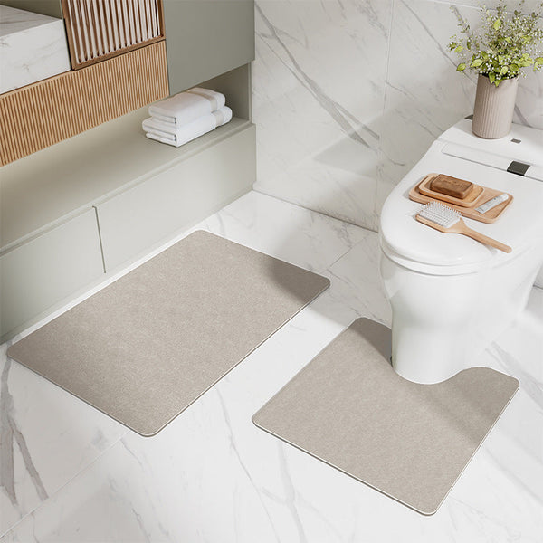 Elosung Coffee Bathroom Floor Mat Set U Shaped Toilet 50*50Cm & Rectangular 40X60cm For Bath Mats Rugs & Toilet Covers