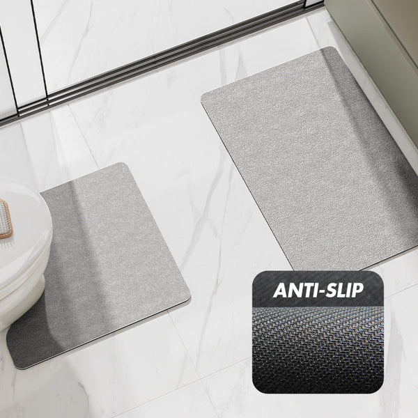 Elosung Gray Bathroom Floor Mat Set U Shaped Toilet 50*50Cm & Rectangular 60X90cm For Bath Mats Rugs & Toilet Covers