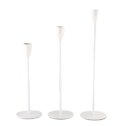 Elosung Minimalist White Metal Candle Holder Set 3 Piece Romantic Cup For Living Room Decor Elegant Dinner Table Accent Candle Holders & Accessories