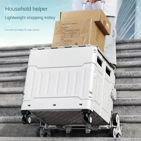 Elosung Nordic Grey Climbing Wheel Folding Cart Compact And Durable For Outdoor Camping Picnics Wheelbarrows Carts Wagons