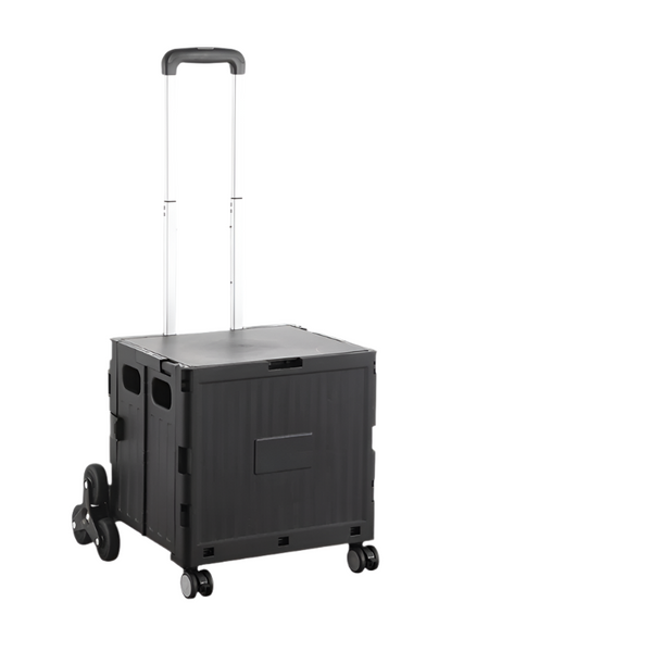 Elosung Nordic Black Climbing Wheel Folding Cart Compact Durable For Outdoor Camping Picnics Wheelbarrows Carts Wagons