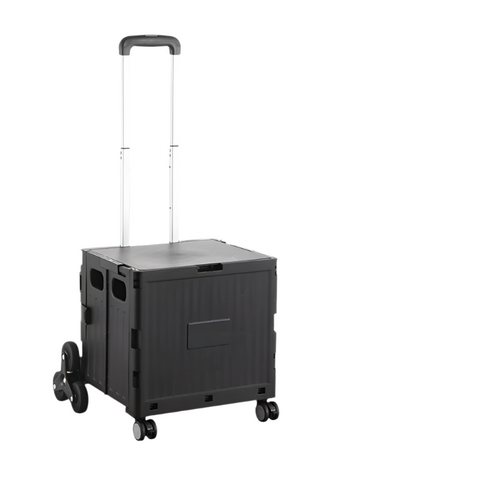 Elosung Nordic Black Climbing Wheel Folding Cart Compact Durable For Outdoor Camping Picnics Wheelbarrows Carts Wagons