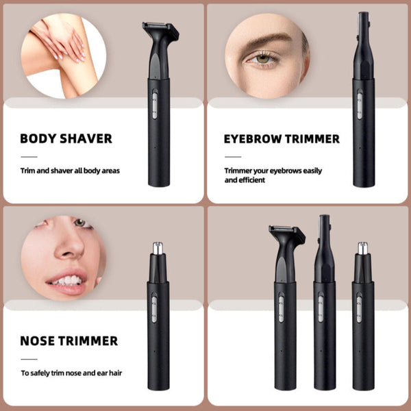 Elosung 3 In 1 Women's Hair Removal Trimmer Intimate Grooming And Shaving Kit For Smooth Skin Women's Razors