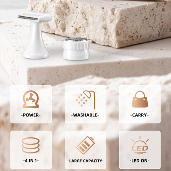 Elosung 3 In 1 Electric Hair Removal Trimmer Rechargeable Grooming Kit Women's Razors