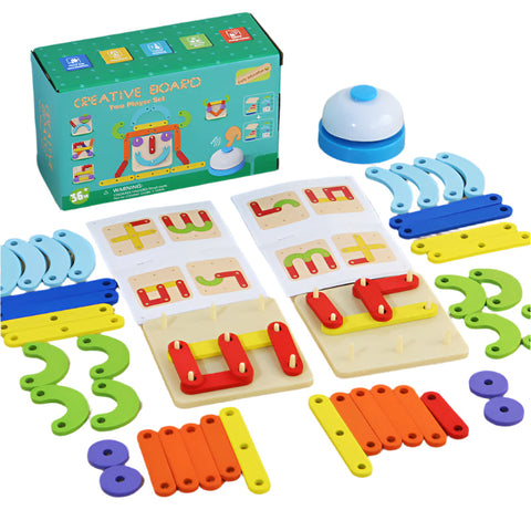 Elosung Children's Two Player Creative Pegboard Educational Toy For Number Color And Shape Recognition Educational Toys